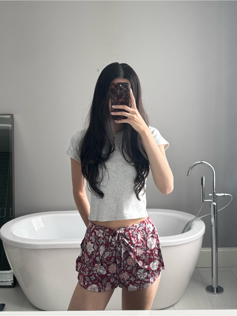 Abercrombie & Fitch Red Floral Shorts